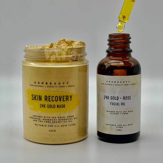 24K Gold Skin Recover + Repair Clay Mask & Facial Oil Duo Kit